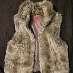 Gray faux fur